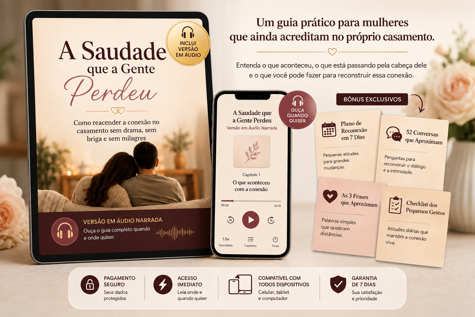 Mockup do guia A Saudade que a Gente Perdeu